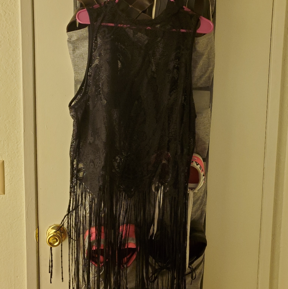 Black Fringe Top
